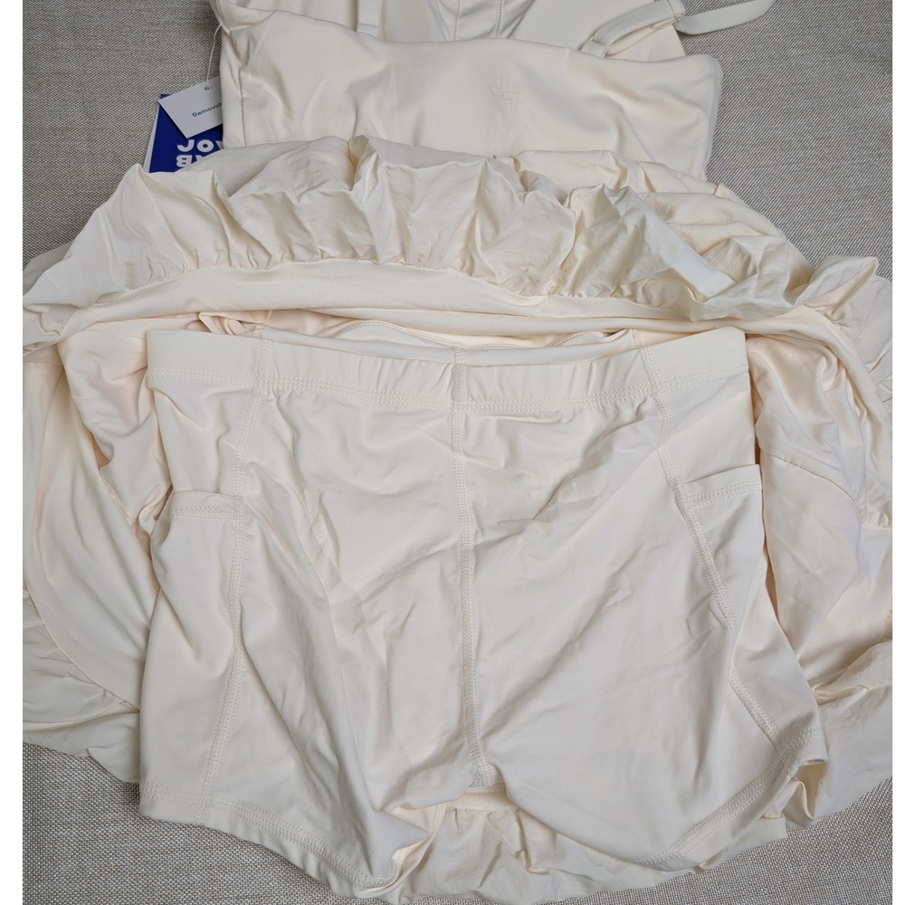 JoyLab Active Dress Womens Small Cream NWT Bubble Hem Bodice Cami Athletic Mini - Picture 5 of 5
